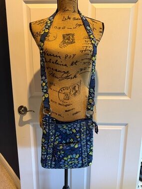 Vera Bradley Navy Quilted Floral Crossbody with Yellow & Purple Accents